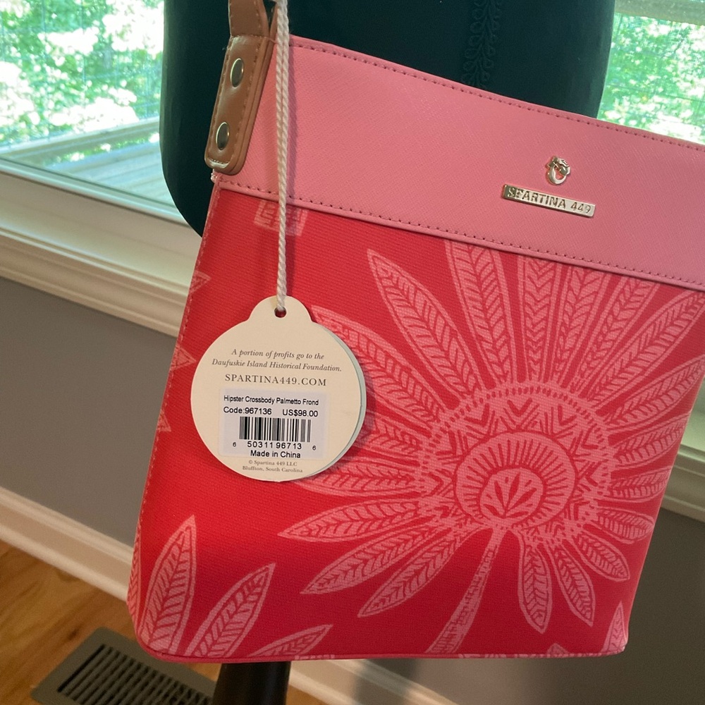 Spartina 449 Pink Floral Crossbody Bag - Picture 3 of 4